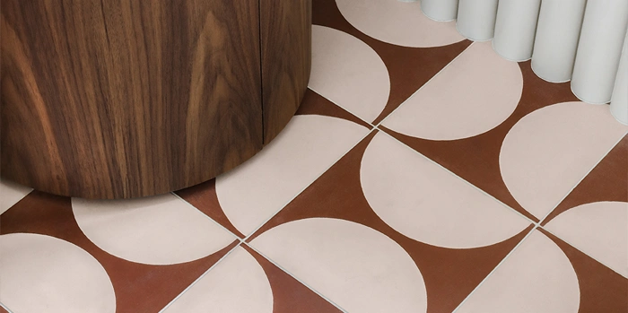 Modern cement tile floor